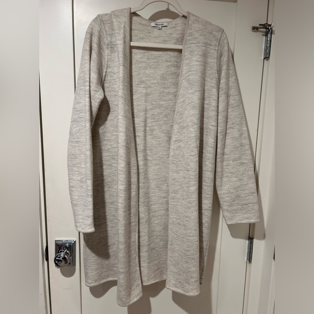 Elegant Cream Open-Front Sweater